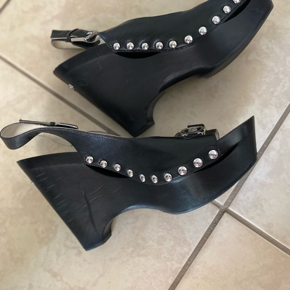 ⭐️ Sold Michael Kors charm sling platform black sandals size 11 - Picture 4 of 11